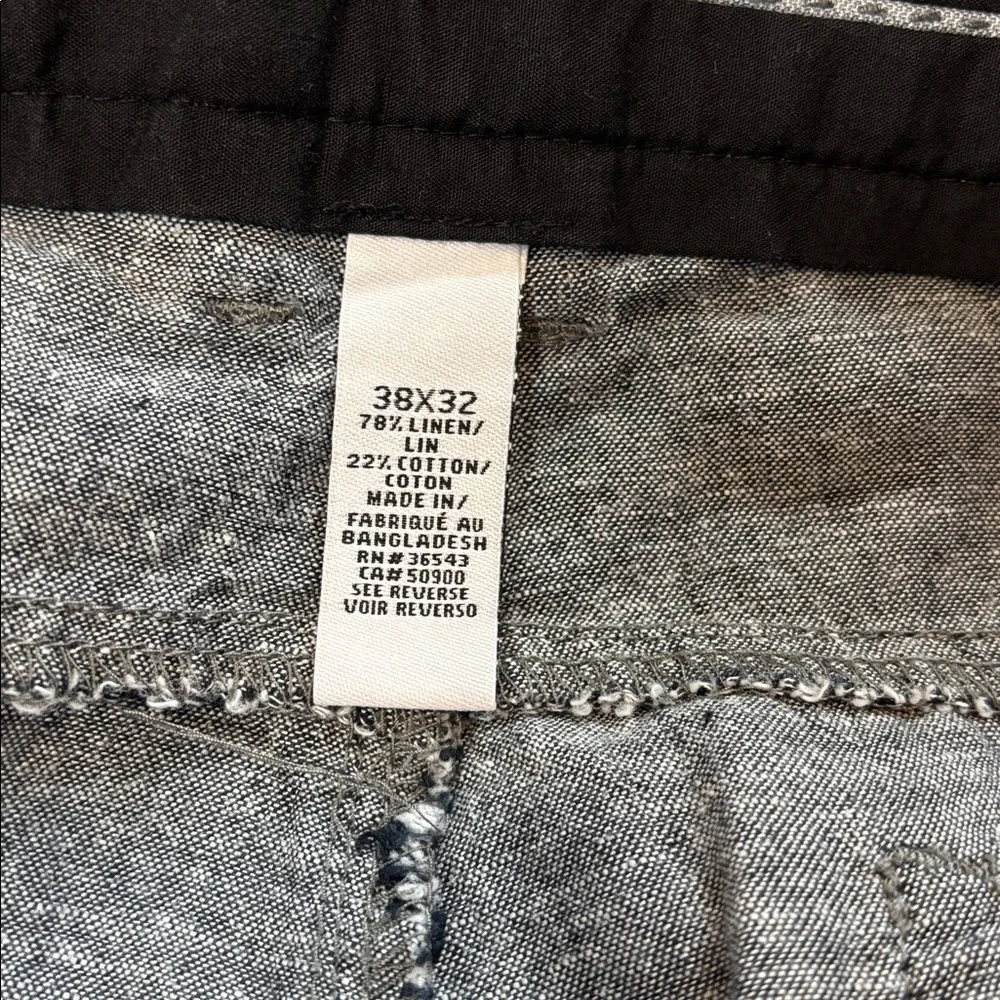 Calvin Klein Gray Pants linen blend lightweight size 38 x 32